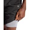Gaiam Men’s Upside 7” Short with Liner, Standard Fit, Stretch Lightweight Material, Moisture-Wicking(Black)