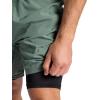 Gaiam Men’s Upside 7” Short with Liner, Standard Fit, Stretch Lightweight Material, Moisture-Wicking(Duck Green)