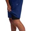 Gaiam Men’s Upside 7” Short with Liner, Standard Fit, Stretch Lightweight Material, Moisture-Wicking(Medieval Blue)