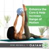 Gaiam Mini Ab Ball, 8 Inch Inflatable Anti-Burst Exercise Ball for Core Strength, Pilates, Yoga, and Physical Therapy, Includes Inflation Straw, Plug & Downloadable Exercise Guide(Clear Sky)