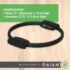 Gaiam Pilates Ring Fitness Circle – Lightweight & Durable Foam Padded Handles, Flexible Resistance Exercise Equipment for Toning Arms, Thighs/Legs & Core(Black)