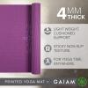 Gaiam Print Yoga Mat, Non Slip Exercise & Fitness Mat for All Types of Yoga, Pilates & Floor Exercises(Purple Medallion)