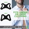 Gaiam Restore Posture Corrector for Women & Men – Back Straightener Adjustable Straps Compact Brace Support for Clavicle, Neck, Shoulder, Invisible Pain Relief(Neoprene)