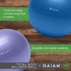 Gaiam Total Body Exercise Balance Stability Yoga Ball, Anti-Burst with Air Pump for Home, Office Chair, and Fitness – Various Sizes(Green)