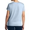 Gaiam Women’s Align Marled T-Shirt, Relaxed Fit, Stretch Midweight Heathered Material, High-Low Hem(Blue Fog Heather)