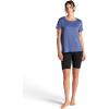 Gaiam Women’s Align Marled T-Shirt, Relaxed Fit, Stretch Midweight Heathered Material, High-Low Hem(Blue Indigo Heather)