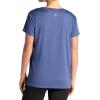 Gaiam Women’s Align Marled T-Shirt, Relaxed Fit, Stretch Midweight Heathered Material, High-Low Hem(Blue Indigo Heather)