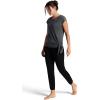 Gaiam Womens Burnout Tie Crewneck T-Shirt with Adjustable Hem, Relaxed Fit, Lightweight Breathable Material(Black (Tap Shoe))