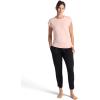 Gaiam Womens Burnout Tie Crewneck T-Shirt with Adjustable Hem, Relaxed Fit, Lightweight Breathable Material(Peach Melba)