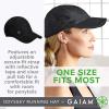 Gaiam Women’s Classic Fitness Running Hat – Ponytail Hats with Quick-Dry Sweatband for Hiking & Summer Beach Vacation(Black2)