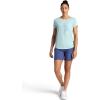 Gaiam Womens Mindful Flower Diamond Crewneck T-Shirt, Relaxed Fit, Stretch Lightweight Material, Curved Hem(Blue Haze)
