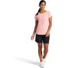 Gaiam Womens Mindful Flower Diamond Crewneck T-Shirt, Relaxed Fit, Stretch Lightweight Material, Curved Hem(Candlelight Peach)
