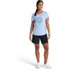 Gaiam Womens Mindful Flower Moon Crewneck T-Shirt, Relaxed Fit, Stretch Lightweight Material, Curved Hem(Blue Fog)