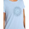 Gaiam Womens Mindful Flower Moon Crewneck T-Shirt, Relaxed Fit, Stretch Lightweight Material, Curved Hem(Blue Fog)