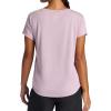 Gaiam Womens Mindful Flower Moon Crewneck T-Shirt, Relaxed Fit, Stretch Lightweight Material, Curved Hem(Sea Fog)