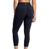 Gaiam Womens Om High-Rise Pocket Capri Pant, Slim Cropped Fit, 22” Inseam, Moisture-Wicking(Black (Tap Shoe))