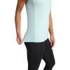 Gaiam Women’s Rib Mix Performance T-Shirt, Slim Fit, Stretch Lightweight Material(Blue Haze)
