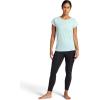 Gaiam Women’s Rib Mix Performance T-Shirt, Slim Fit, Stretch Lightweight Material(Blue Haze)