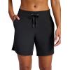 Gaiam Women’s Willow Walking Woven 7” Short, Standard Fit, Stretch Lightweight Material(Black (Tap Shoe))
