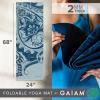 Gaiam Yoga Mat – Folding Travel Fitness & Exercise Mat – Foldable Yoga Mat for All Types of Yoga, Pilates & Floor Workouts (68″L x 24″W x 2mm Thick)(Icy Paisley)