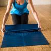 Gaiam Yoga Mat – Folding Travel Fitness & Exercise Mat – Foldable Yoga Mat for All Types of Yoga, Pilates & Floor Workouts (68″L x 24″W x 2mm Thick)(Blue Sundial)