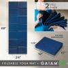 Gaiam Yoga Mat – Folding Travel Fitness & Exercise Mat – Foldable Yoga Mat for All Types of Yoga, Pilates & Floor Workouts (68″L x 24″W x 2mm Thick)(Blue Sundial)