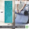 Gaiam Yoga Mat – Premium 5mm Print Thick Non Slip Exercise & Fitness Mat for All Types of Yoga, Pilates & Floor Workouts (68″ x 24″ x 5mm)(Paisley Frost)