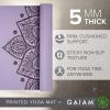 Gaiam Yoga Mat – Premium 5mm Print Thick Non Slip Exercise & Fitness Mat for All Types of Yoga, Pilates & Floor Workouts (68″ x 24″ x 5mm)(New Lilac Sundial)