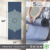 Gaiam Yoga Mat – Premium 5mm Print Thick Non Slip Exercise & Fitness Mat for All Types of Yoga, Pilates & Floor Workouts (68″ x 24″ x 5mm)(Indigo Sundial)