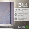 Gaiam Yoga Mat – Premium 5mm Print Thick Non Slip Exercise & Fitness Mat for All Types of Yoga, Pilates & Floor Workouts (68″ x 24″ x 5mm)(Dusty Purple Point)