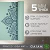 Gaiam Yoga Mat – Premium 5mm Print Thick Non Slip Exercise & Fitness Mat for All Types of Yoga, Pilates & Floor Workouts (68″ x 24″ x 5mm)(Cool Mint Sundial)