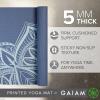Gaiam Yoga Mat – Premium 5mm Print Thick Non Slip Exercise & Fitness Mat for All Types of Yoga, Pilates & Floor Workouts (68″ x 24″ x 5mm)(High Tide Point)