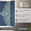 Gaiam Yoga Mat – Premium 5mm Print Thick Non Slip Exercise & Fitness Mat for All Types of Yoga, Pilates & Floor Workouts (68″ x 24″ x 5mm)(Indigo Sundial)