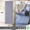 Gaiam Yoga Mat – Premium 5mm Solid Thick Non Slip Exercise & Fitness Mat for All Types of Yoga, Pilates & Floor Workouts (68″ x 24″ x 5mm)(Deep Thistle)