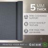 Gaiam Yoga Mat – Premium 5mm Solid Thick Non Slip Exercise & Fitness Mat for All Types of Yoga, Pilates & Floor Workouts (68″ x 24″ x 5mm)(Folkstone Grey)