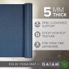 Gaiam Yoga Mat – Premium 5mm Solid Thick Non Slip Exercise & Fitness Mat for All Types of Yoga, Pilates & Floor Workouts (68″ x 24″ x 5mm)(Indigo Ink)