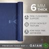 Gaiam Yoga Mat – Premium 6mm Print Extra Thick Non Slip Exercise & Fitness Mat for All Types of Yoga, Pilates & Floor Workouts (68″L x 24″W x 6mm Thick)(Celestial Blue)