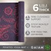 Gaiam Yoga Mat – Premium 6mm Print Extra Thick Non Slip Exercise & Fitness Mat for All Types of Yoga, Pilates & Floor Workouts (68″L x 24″W x 6mm Thick)(Aubergine Swirl)