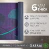 Gaiam Yoga Mat – Premium 6mm Print Extra Thick Non Slip Exercise & Fitness Mat for All Types of Yoga, Pilates & Floor Workouts (68″L x 24″W x 6mm Thick)(Lily Shadows)
