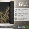 Gaiam Yoga Mat – Premium 6mm Print Extra Thick Non Slip Exercise & Fitness Mat for All Types of Yoga, Pilates & Floor Workouts (68″L x 24″W x 6mm Thick)(Metallic)