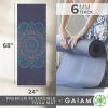 Gaiam Yoga Mat – Premium 6mm Print Reversible Extra Thick Non Slip Exercise & Fitness Mat for All Types of Yoga, Pilates & Floor Workouts (68″ x 24″ x 6mm Thick)(Purple Illusion)