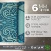 Gaiam Yoga Mat – Premium 6mm Print Reversible Extra Thick Non Slip Exercise & Fitness Mat for All Types of Yoga, Pilates & Floor Workouts (68″ x 24″ x 6mm Thick)(Seaglass)
