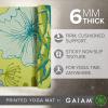 Gaiam Yoga Mat Premium Print Reversible Extra Thick Non Slip Exercise & Fitness Mat for All Types of Yoga, Pilates & Floor Workouts, Floral Fern, 6mm