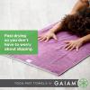 Gaiam Yoga Mat Towel Microfiber Mat-Sized Yoga Towel for Hot Yoga (68″ L x 24″ W), Blue Shadow(Folkstone Grey)