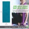 Gaiam Yoga Mat Towel Microfiber Mat-Sized Yoga Towel for Hot Yoga (68″ L x 24″ W), Blue Shadow(Riverside)
