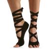 Gaiam Yoga Socks – Premium Studio Non Slip Sticky Grip Accessories for Women & Men(Black/Grey (Lace-up))