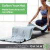 Gaiam Yoga Towel – Mat Sized Active Dry Non Slip Moisture Wicking Sweat Absorbent Microfiber Hot Yoga Towel for Women & Men | Stay-Put Corner Pockets (70″ Long x 26″ Wide)(Grey)