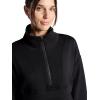 Gaiam womens Popover Quarter-zip, Relaxed Cropped Fit, Stretch Midweight Material(Black (Tap Shoe))