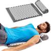 Gaiam Acupressure Mat and Pillow Set, Acupuncture Style Massage Mat & Pillow, Relief for Sciatic Nerve, Muscle Tension, Fibromyalgia, Neck, Shoulder & Back Pain, Migraine & Headaches and Insomnia Grey