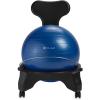 Gaiam Classic Balance Ball Chair – Ergonomic Stability Chair for Desk & Office | Yoga Ball Seat with Base, Air Pump, & Exercise Guide | Improves Posture & Core Strength (300 lb Capacity)(Blue)
